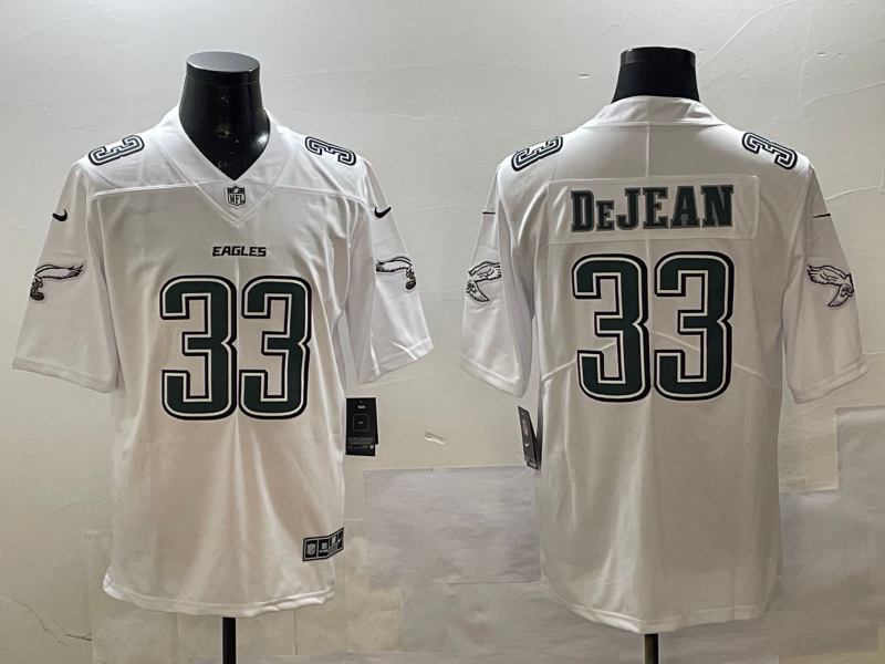 Men's Philadelphia Eagles Cooper DeJean #33 Tundra White Jersey